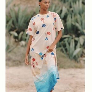 FARM RIO X ANTHROPOLOGIE DESTINATION T-SHIRT DRESS, XS, NWT